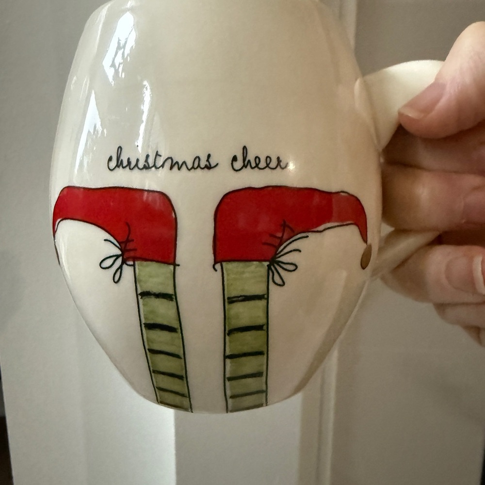 Rae Dunn Coffee Mug Elf Feet Christmas Cheer Mug Ceramic New Holiday Coffee Gift